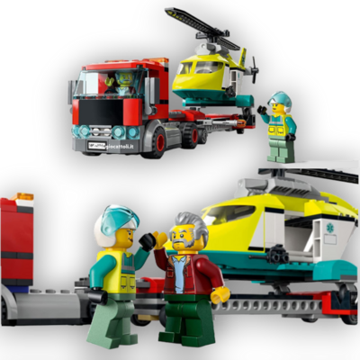 Lego City 60343 Trasportatore di Elicotteri di Salvataggio