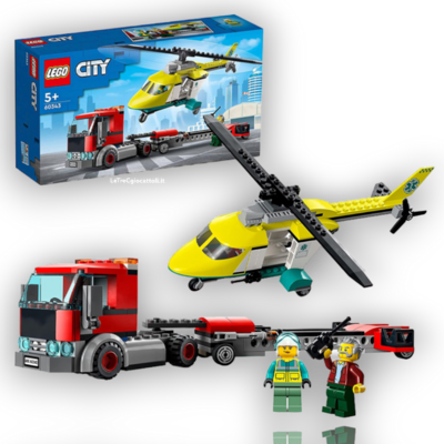Lego City 60343 Trasportatore di Elicotteri di Salvataggio