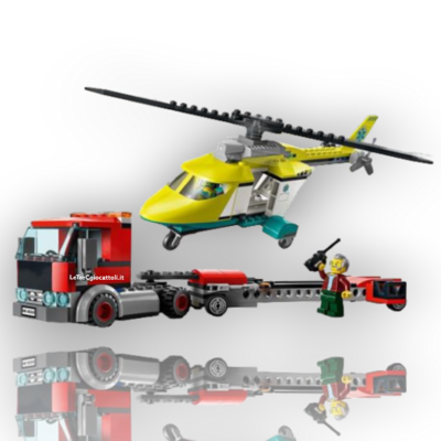 Lego City 60343 Trasportatore di Elicotteri di Salvataggio