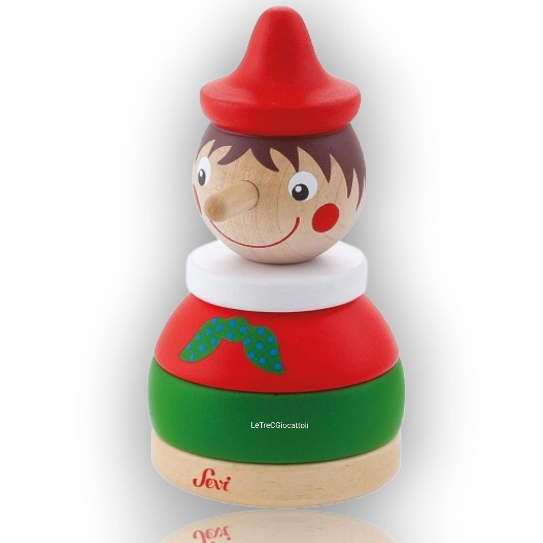 Pinocchio in Legno impilabile 5 pezzi