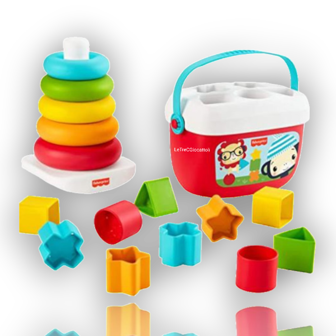 Fisher Price Blocchi Assortiti e Piramide 5 Anelli