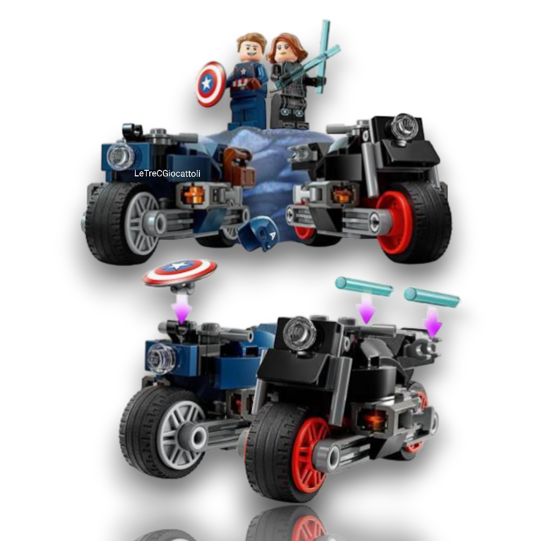 Lego Marvel 76260 Vedova Nera e Capitan America in Moto