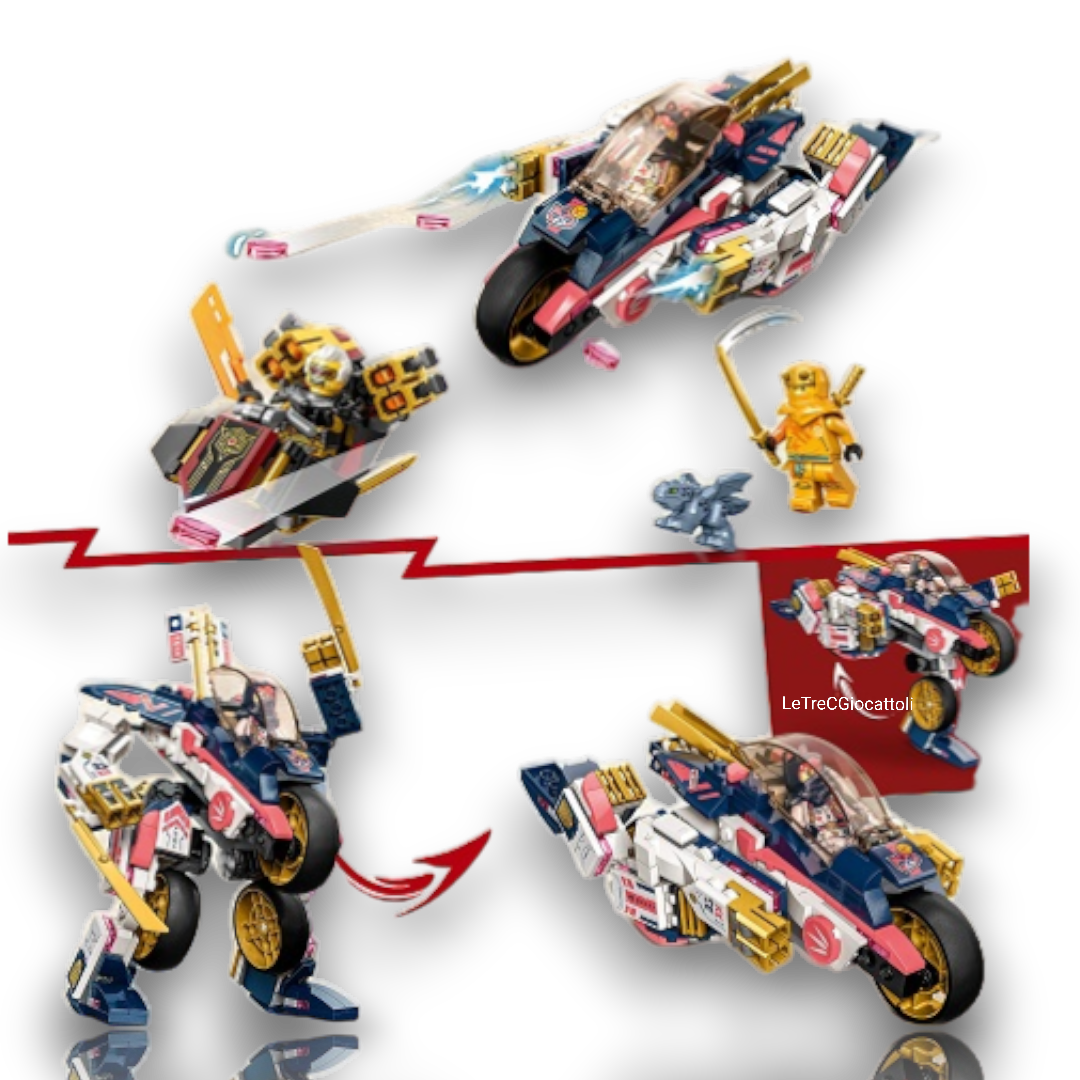 Lego Ninjago Dragon's Rising 71792 Moto Trasformers di Sora