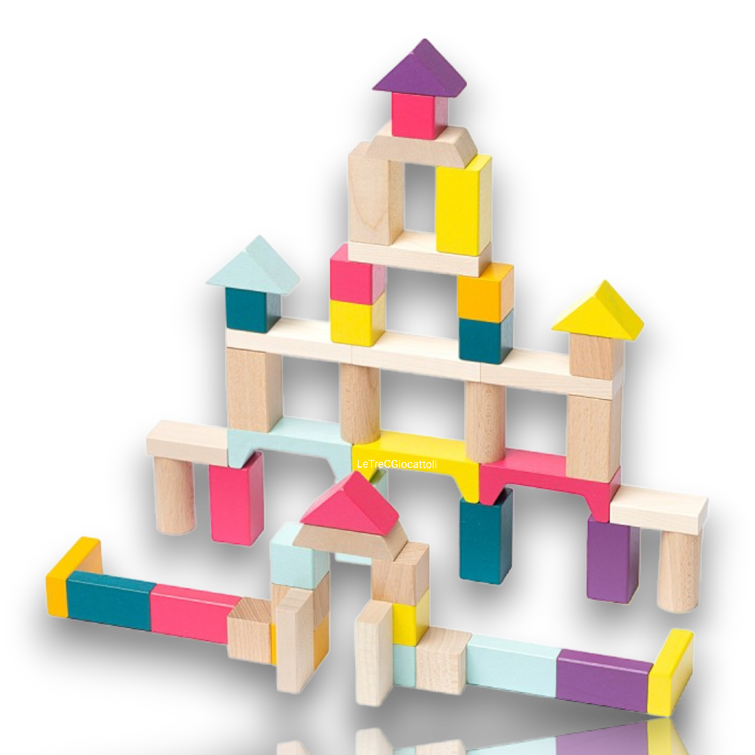 Cubika Costruzioni legno 50 pezzile3cgiocattoli