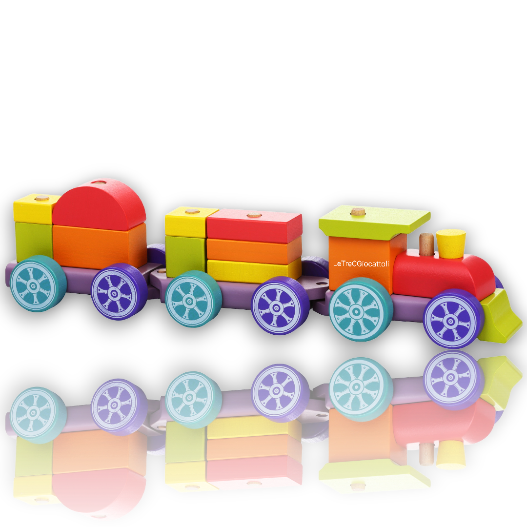 Cubika Treno di blocchi di legno
