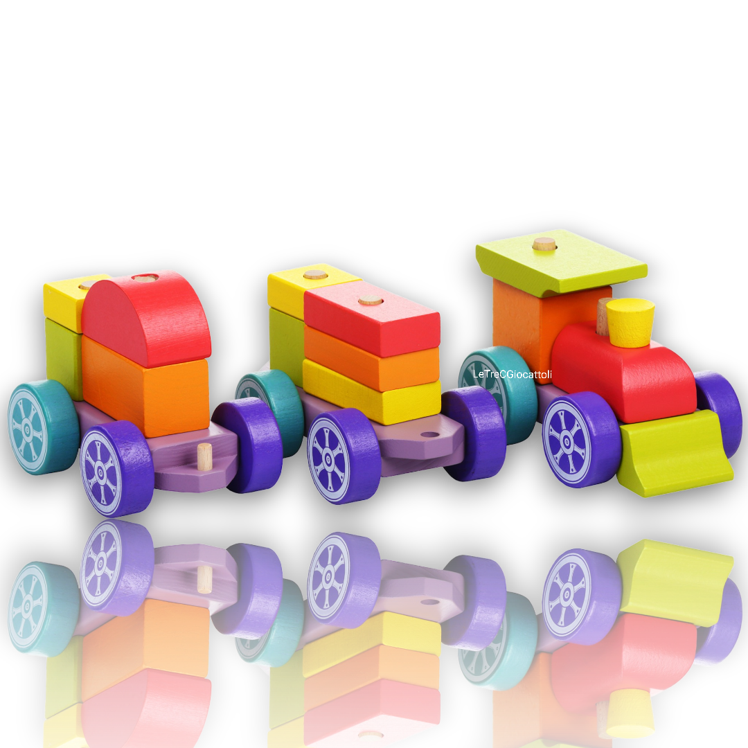Cubika Treno di blocchi di legno