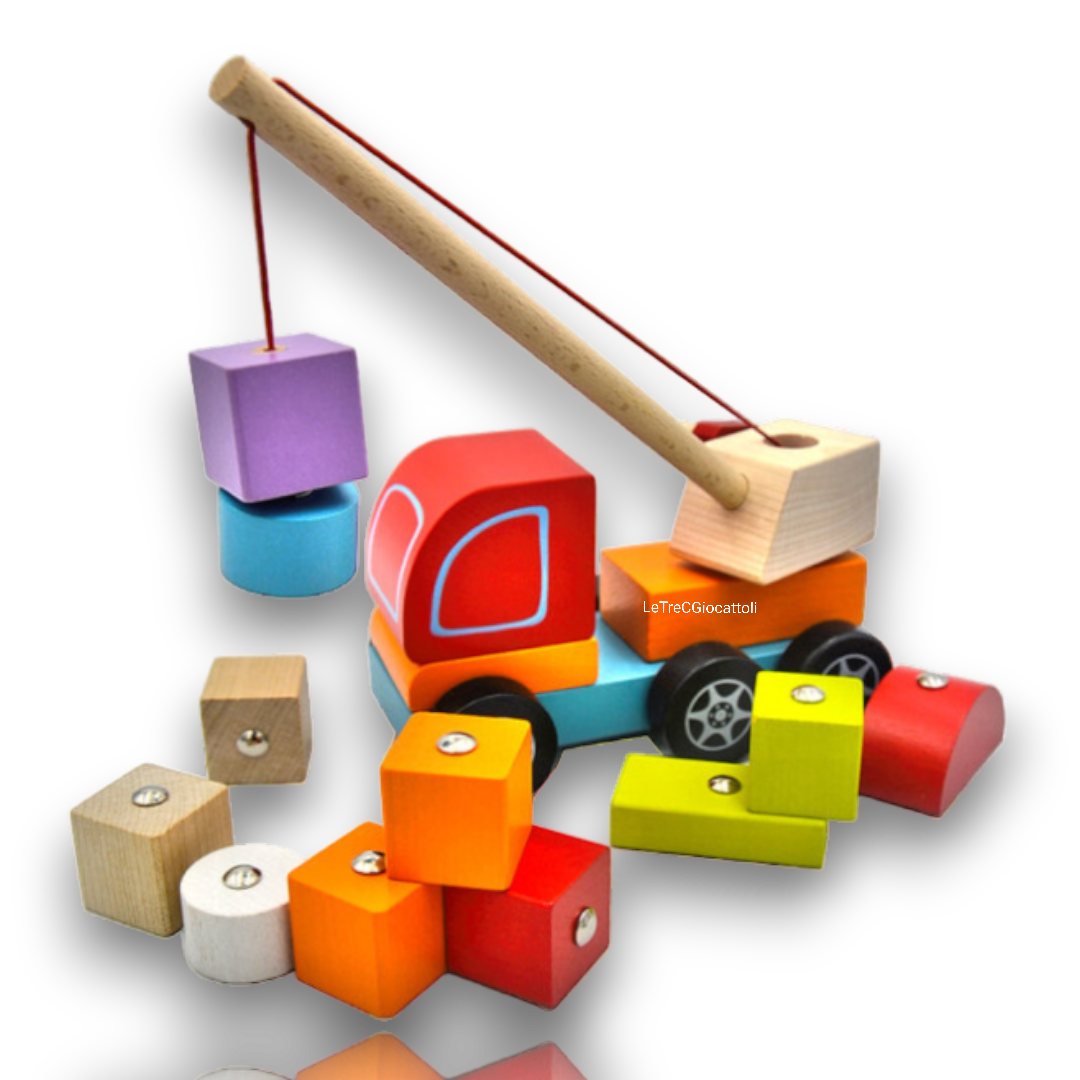 Cubika Gru in Legno con Magneti 14 pezzi