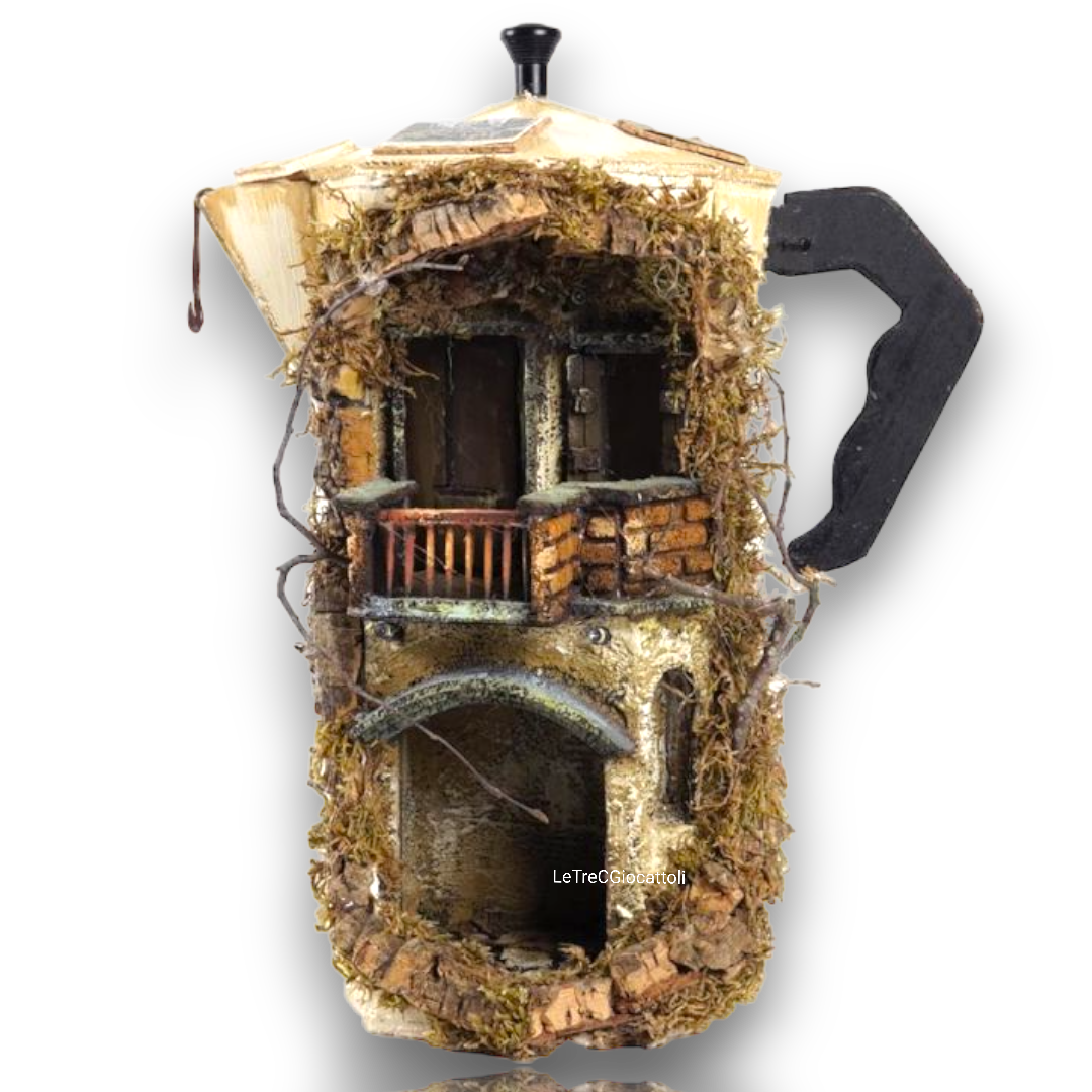 Presepe Moka Mini Shabby con balcone
