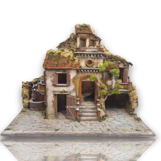 Presepe Casolare stile 700 con Fontana
