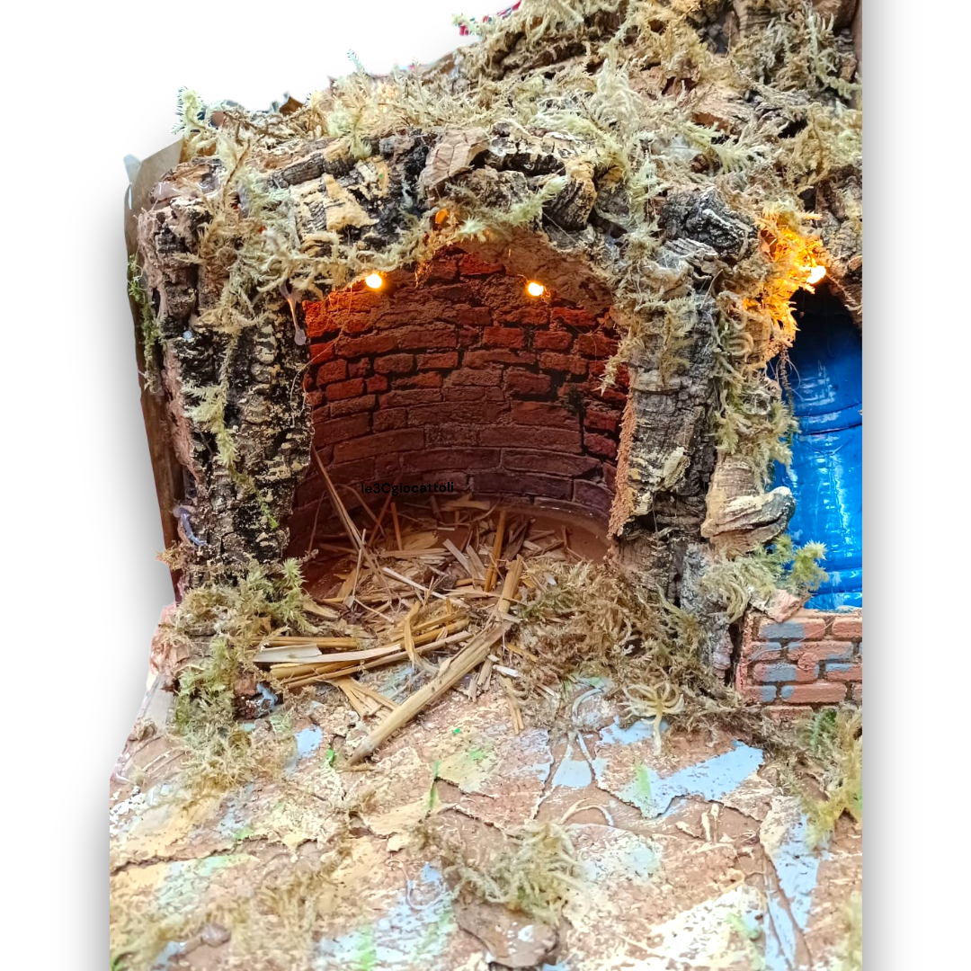 Presepe con Cascata e Casa 54x35x40