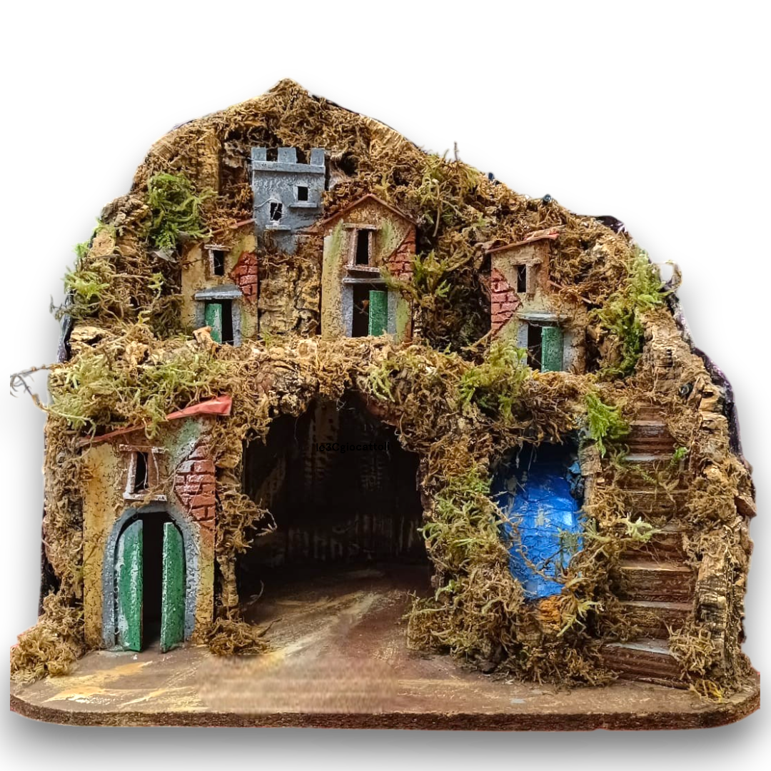 Presepe con Grotta e Cascata 40x35x40