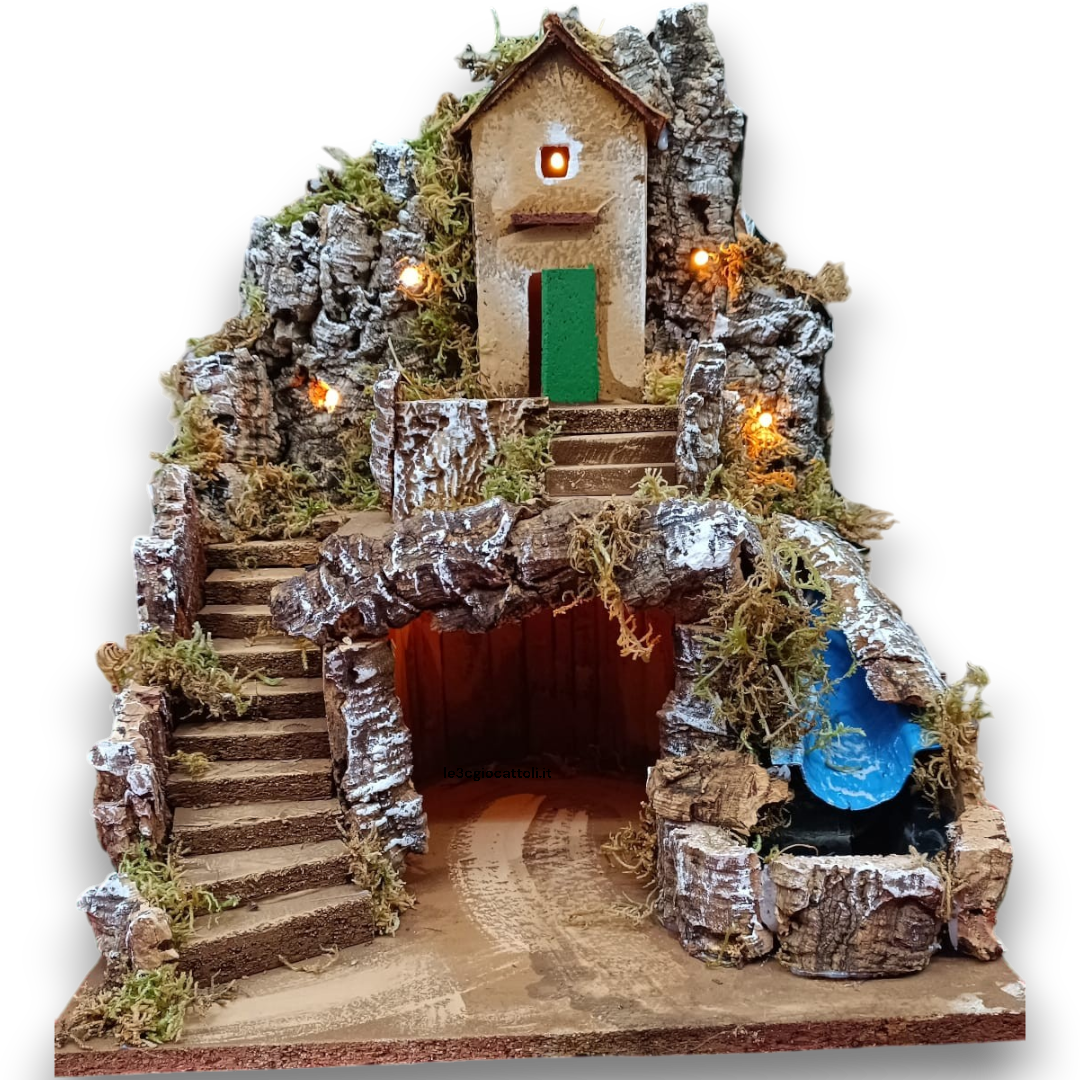 Presepe 50x35x30 con Cascata