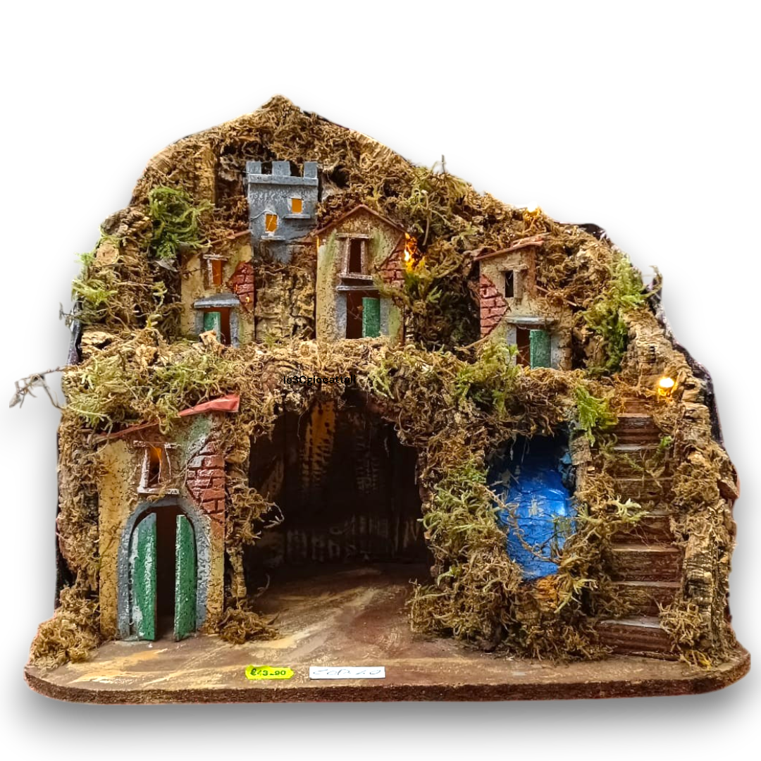 Presepe con Grotta e Cascata 40x35x40