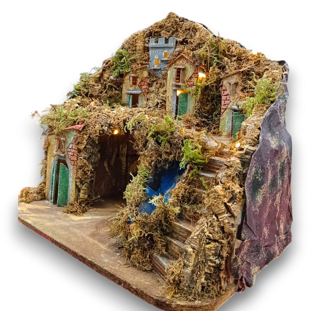 Presepe con Grotta e Cascata 40x35x40