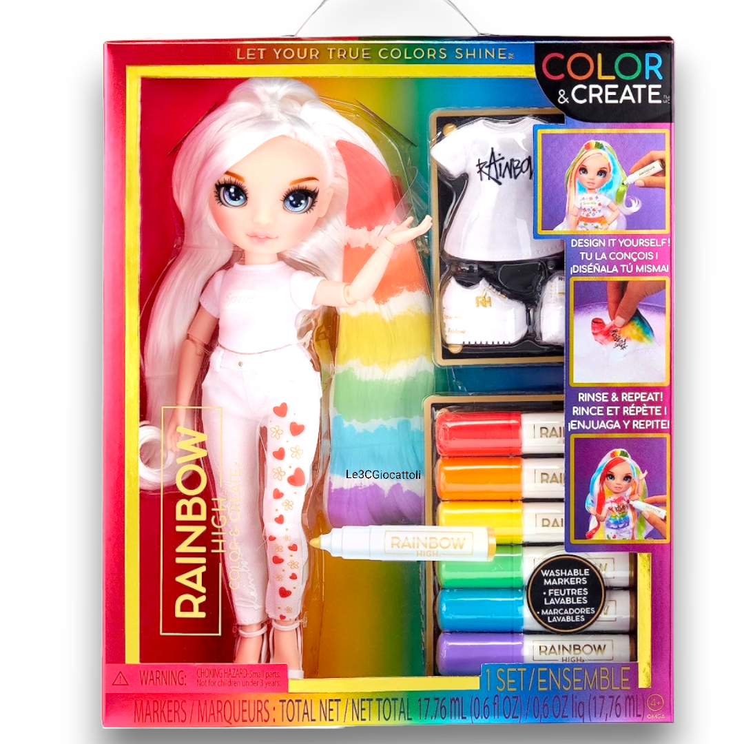 Rainbow high color & create fashion doll