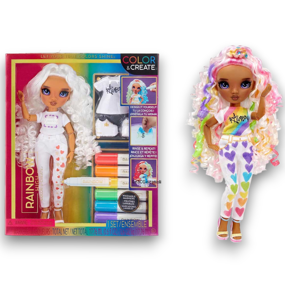 Rainbow high color & create fashion doll