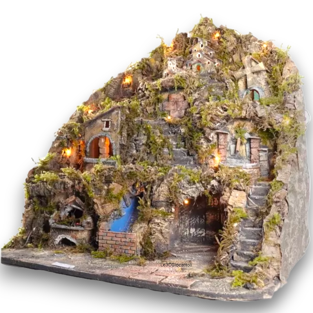 Presepe Napoletano per pastori 10 cm 62x55x65