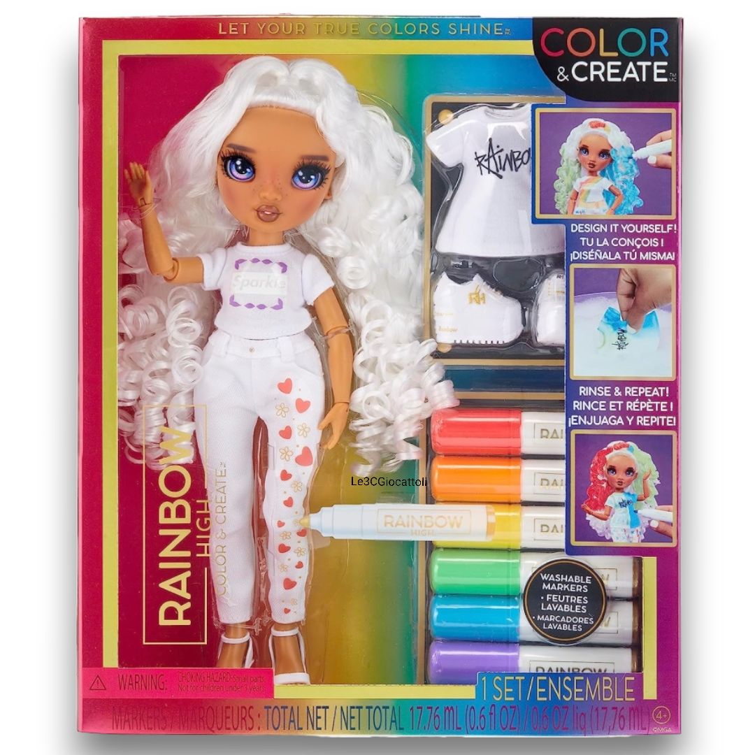 Rainbow high color & create fashion doll