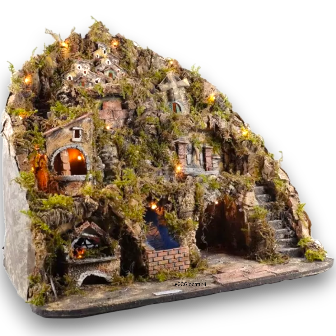 Presepe Napoletano per pastori 10 cm 62x55x65