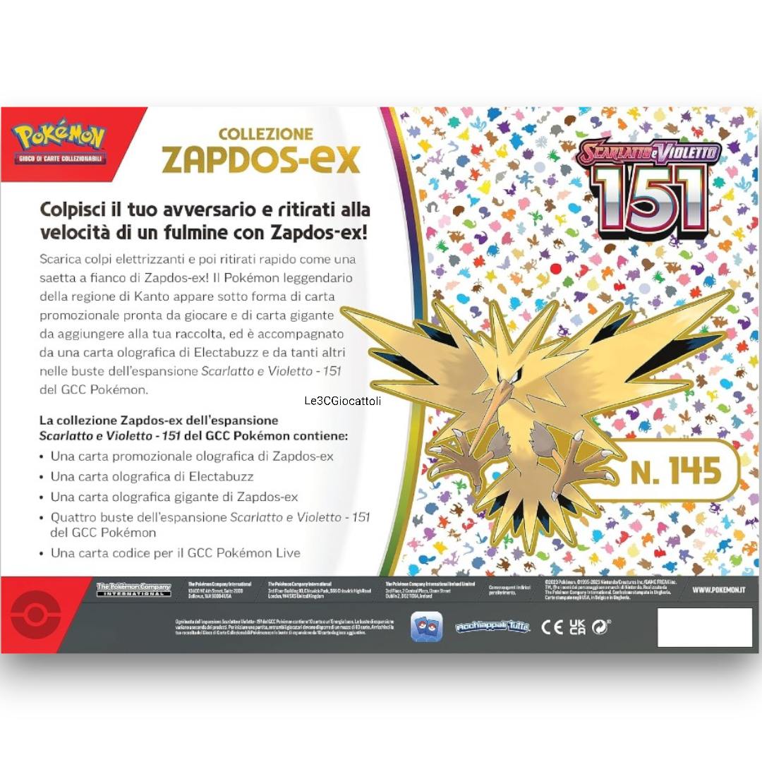 Pokemon Scarlatto e Violetto 151 Zapdos-Ex