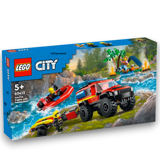 Lego City 60412 Fuoristrada antincendio e Gommone di salvataggio