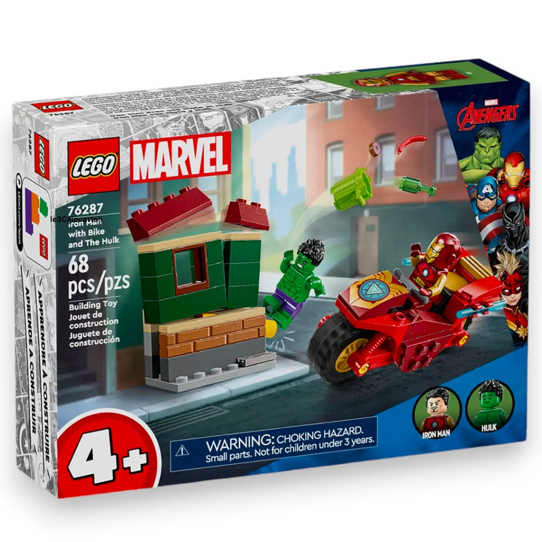 Lego Marvel 76287 Iron Man con Moto e The Hulk