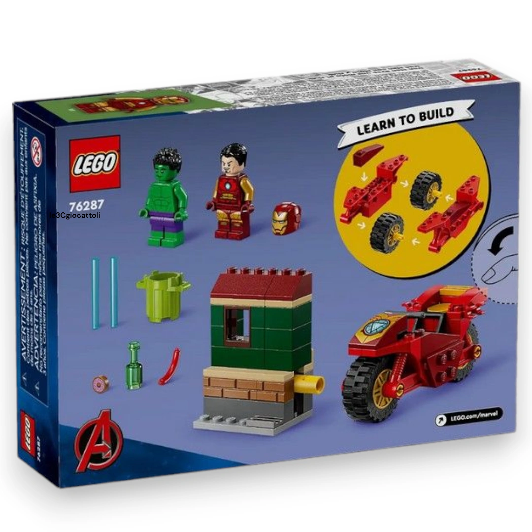 Lego Marvel 76287 Iron Man con Moto e The Hulk