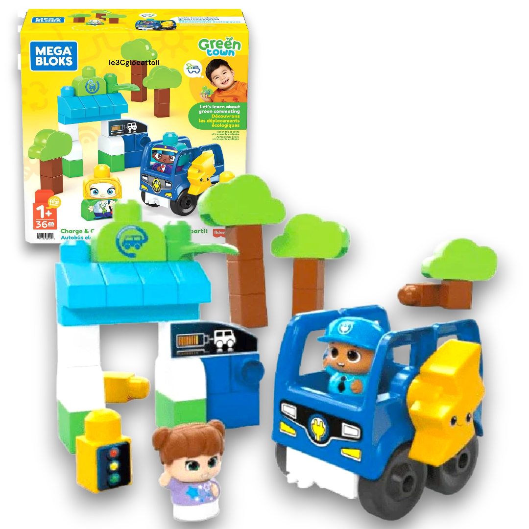 Mega Bloks Stazione di ricarica del Bus Elettrico
