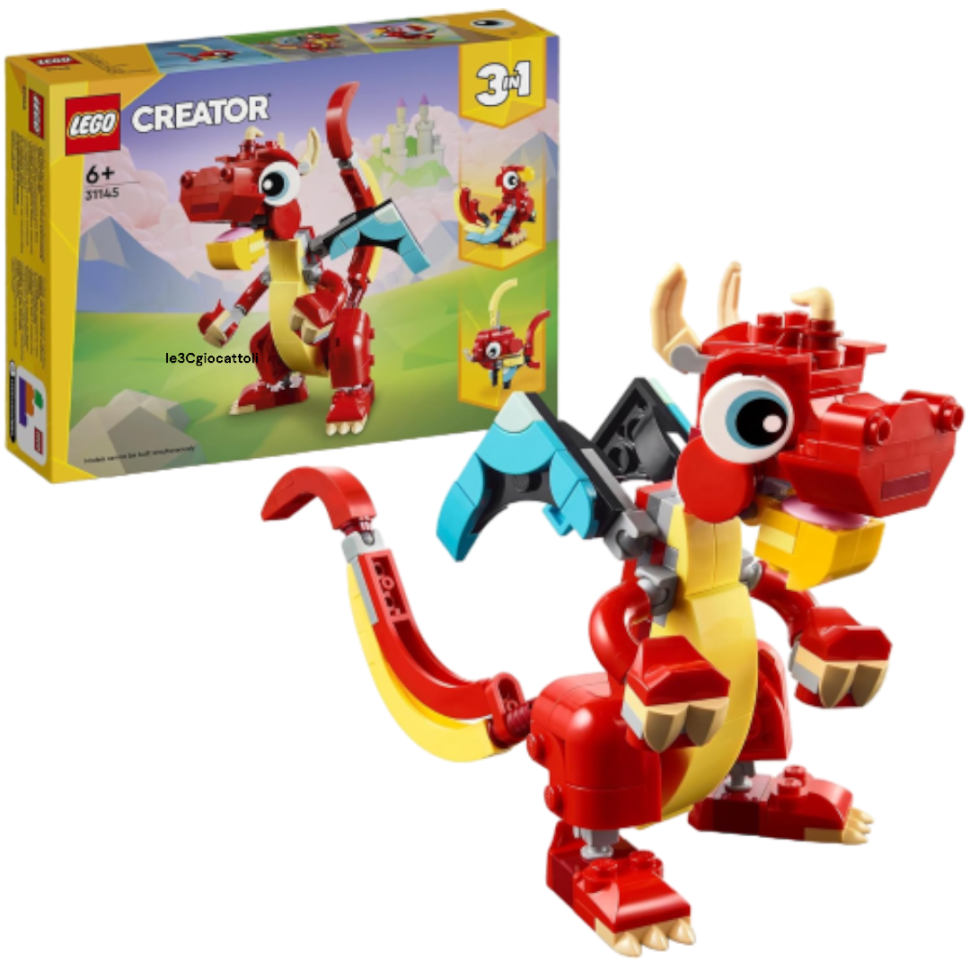 Lego Creator 31145 Drago Rosso 3in1
