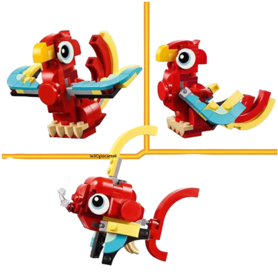 Lego Creator 31145 Drago Rosso 3in1