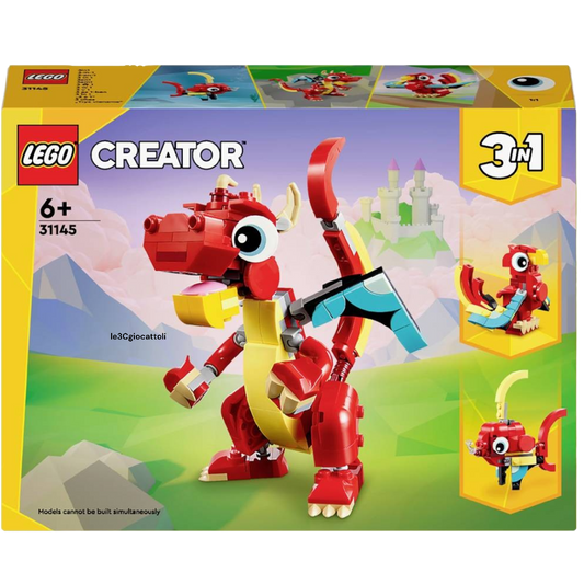 Lego Creator 31145 Drago Rosso 3in1