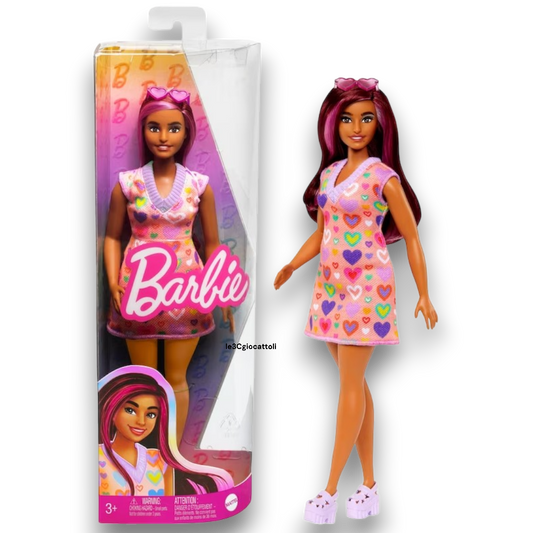 Barbie Fashionistas Abito Stampa a Cuore HJT04