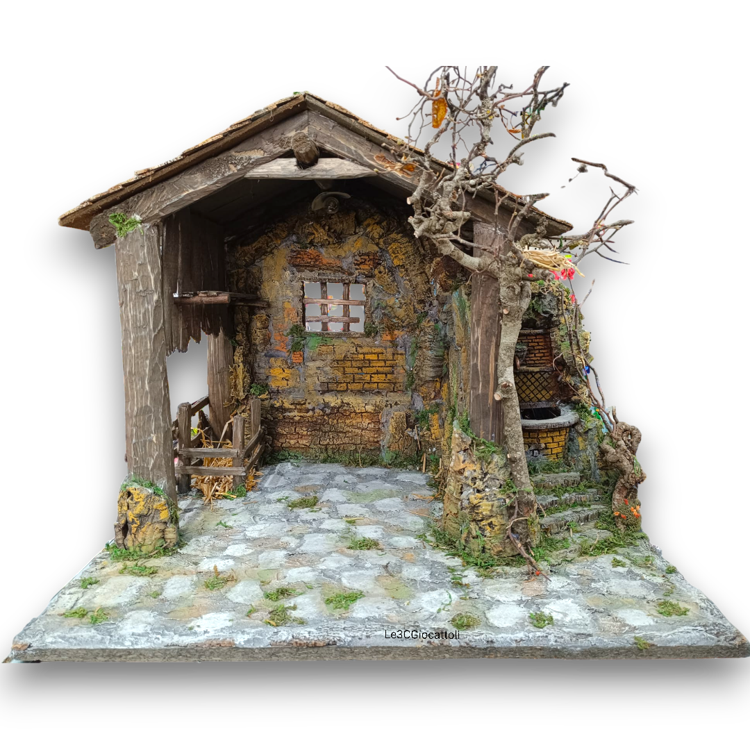 Capanna con Fontana per pastori da 30 cm