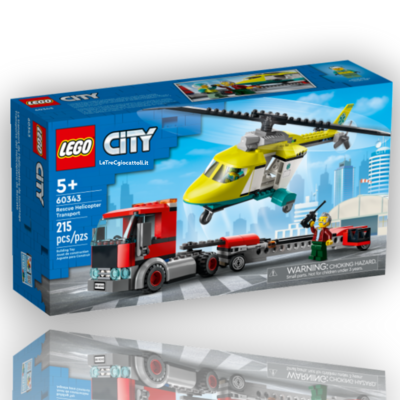 Lego City 60343 Trasportatore di Elicotteri di Salvataggio