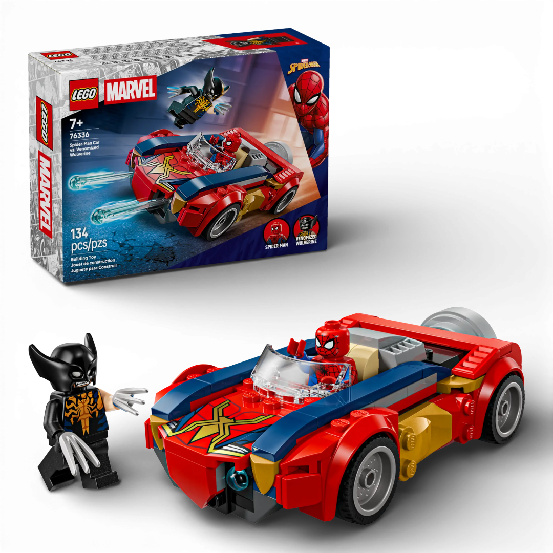 Lego Marvel 76336 Auto di Spiderman vs Venomized Wolverine