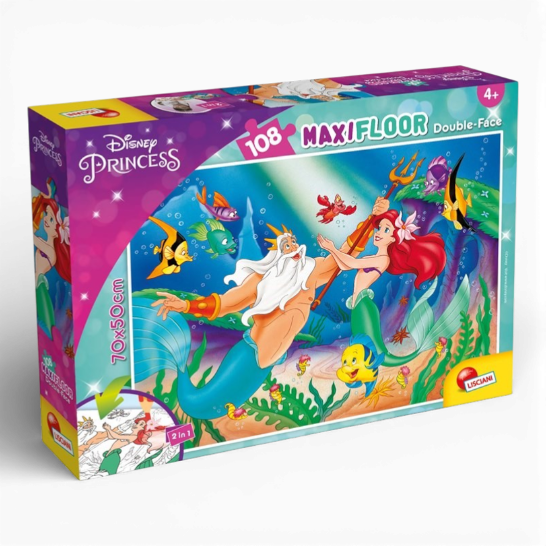 Puzzle Maxifloor Disney la Sirenetta Double-Face 108pz