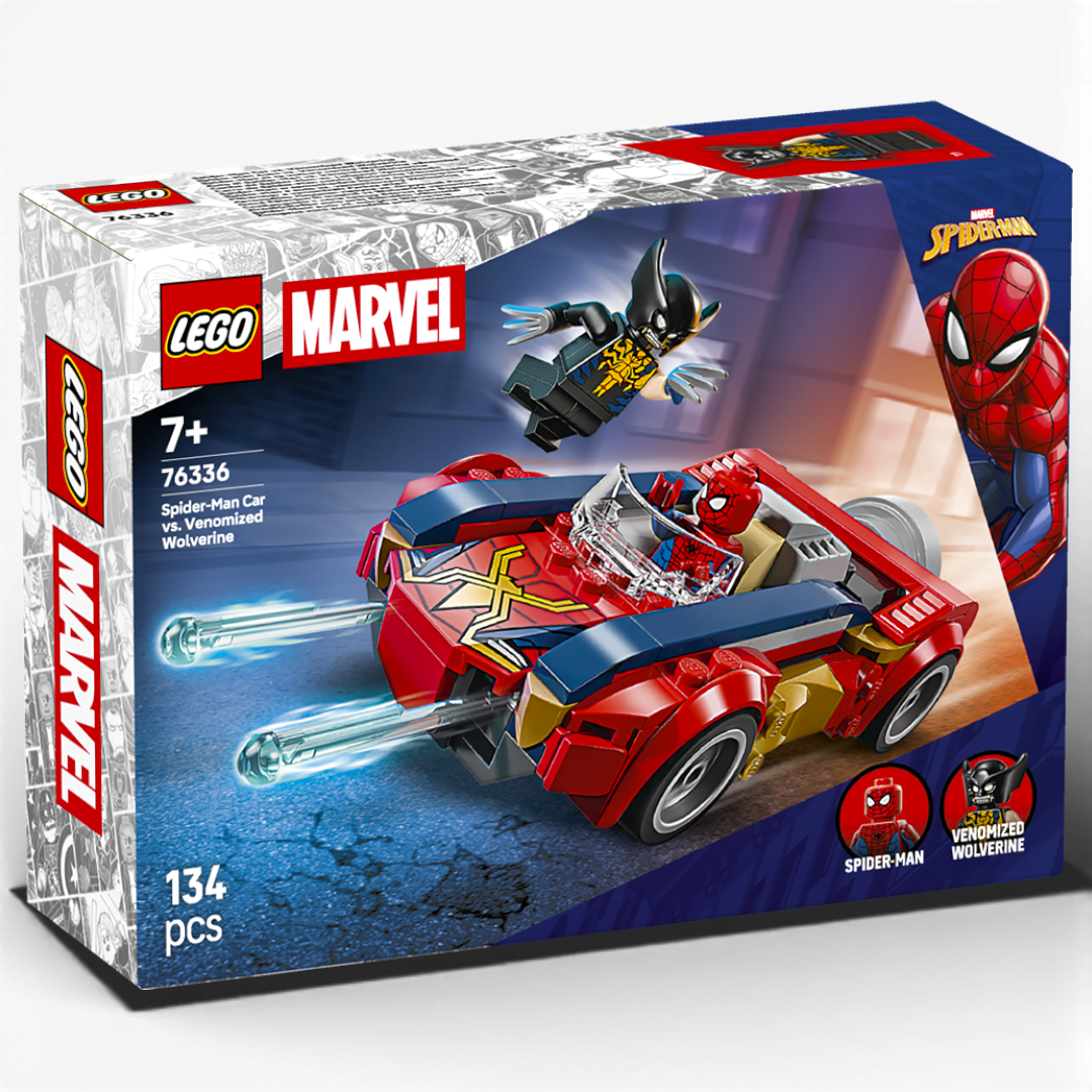 Lego Marvel 76336 Auto di Spiderman vs Venomized Wolverine