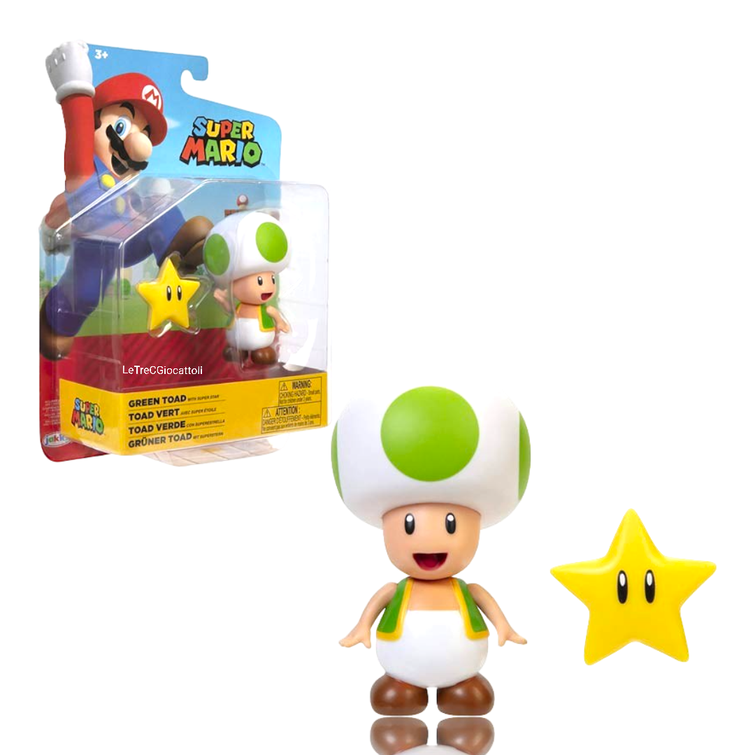 Super Mario personaggio Green toad con super star