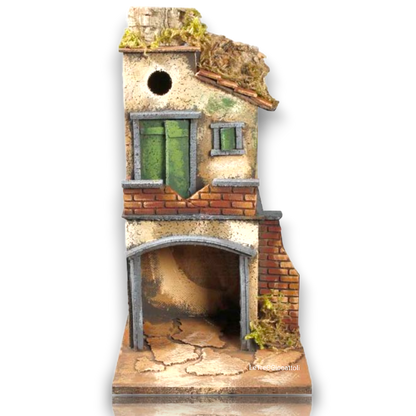 Casa presepe napoletano artigianale H38 L20 P20 cm