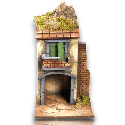 Casa presepe napoletano artigianale H38 L20 P20 cm