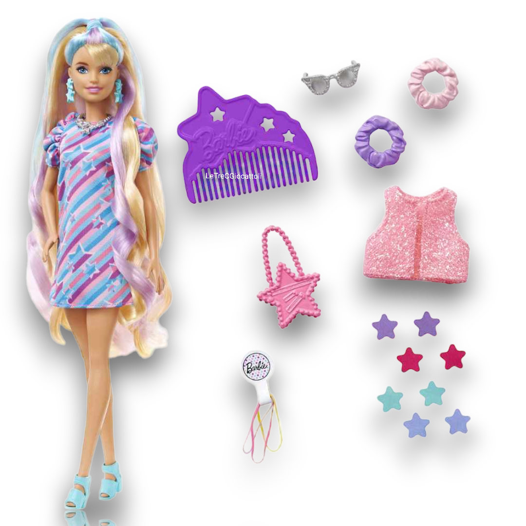 Barbie Bambola Totally Hair con accessori per lo styling