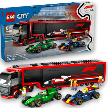 Lego City 60445 Camion F1 con Vetture Aston Martin e Red Bull