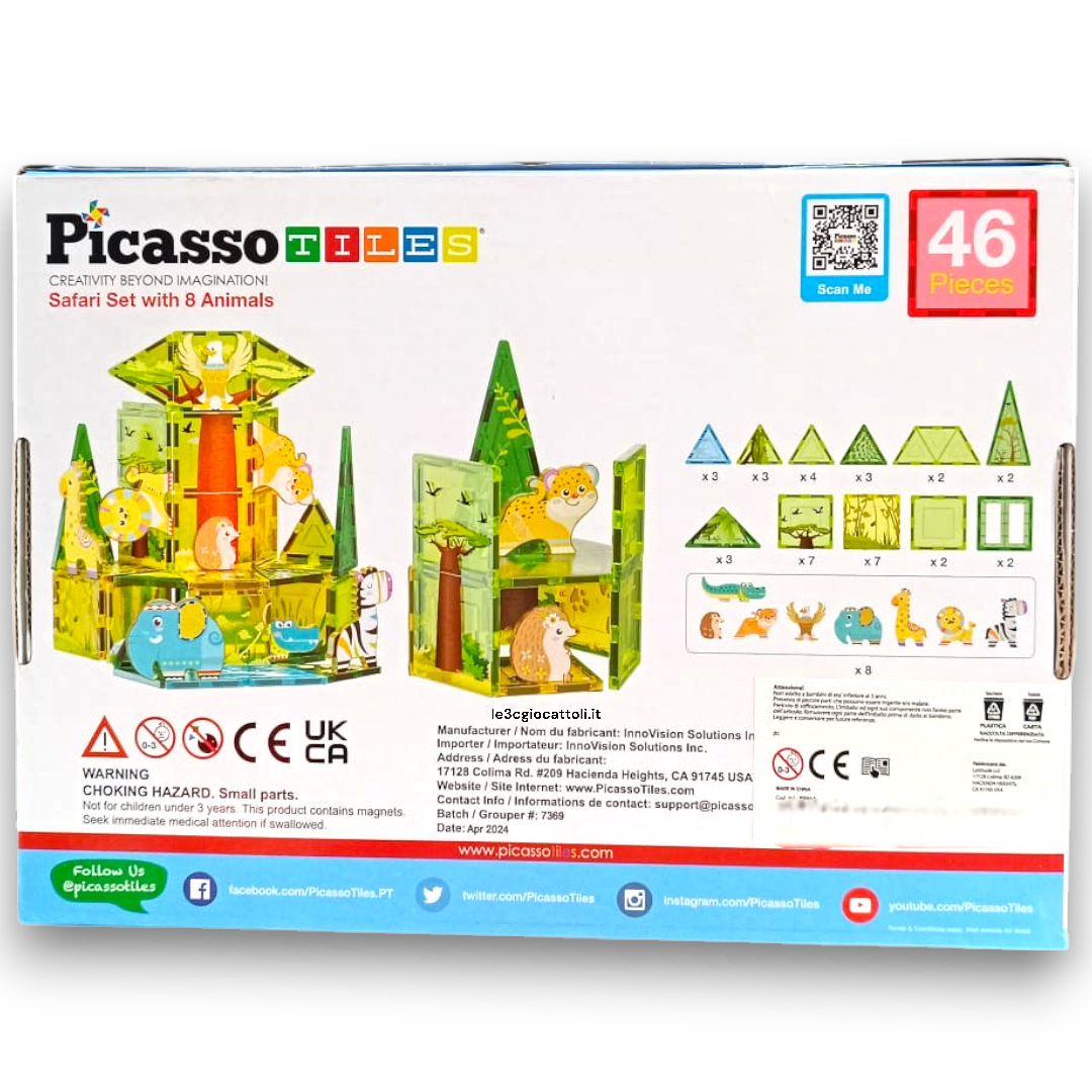 Picasso Safari Set con 8 animali Magnetici