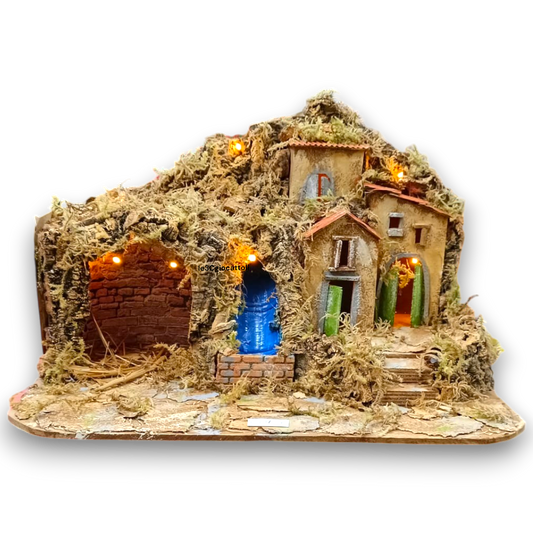 Presepe con Cascata e Casa 54x35x40