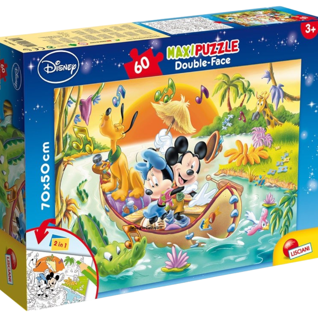 Puzzle 60 Pezzi Topolino in Canoa