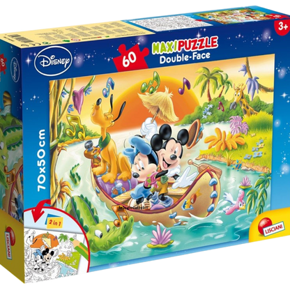 Puzzle 60 Pezzi Topolino in Canoa