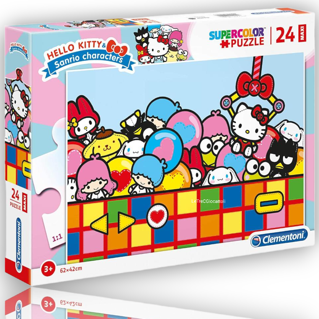 Puzzle 24 pezzi Hello Kitty Sanrio Characters supercolor