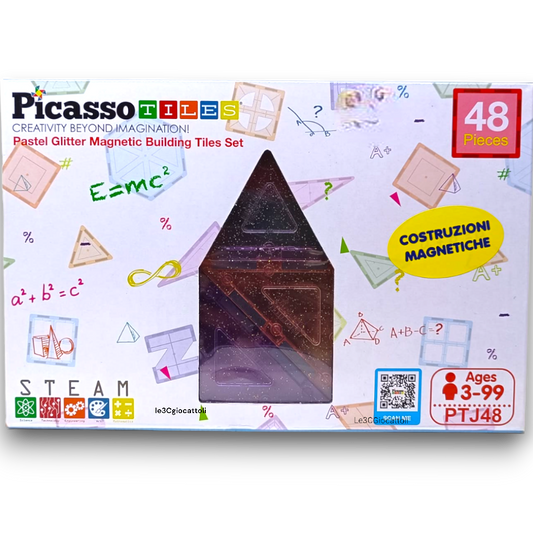 Picasso Costruzioni Piastrelle Magnetiche Glitter 48 pezzi