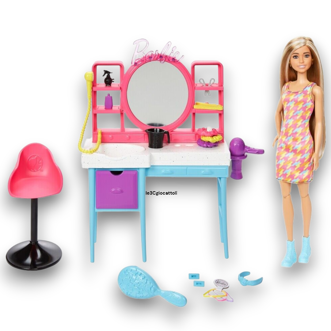 Barbie Playset Salone di Bellezza Bambola Super Chioma