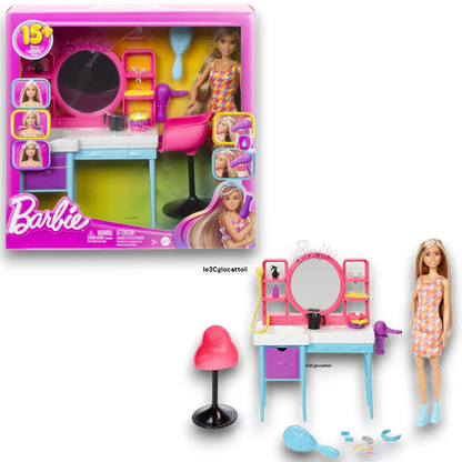 Barbie Playset Salone di Bellezza Bambola Super Chioma